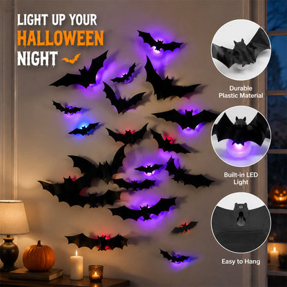🦇 Halloween 3D Lighted Bats
