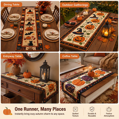 🎃 Halloween Quilted Table Runner – Cozy Fall Decor in Seconds