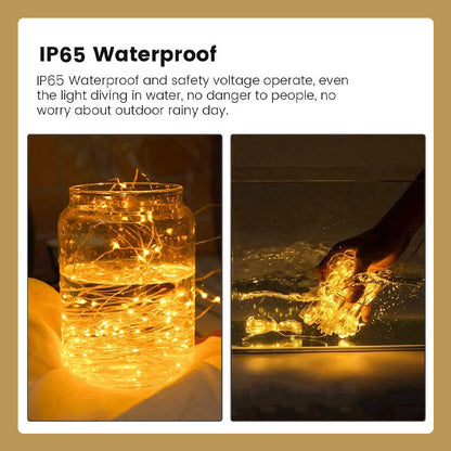 LED-gardinlampa i lädertråd