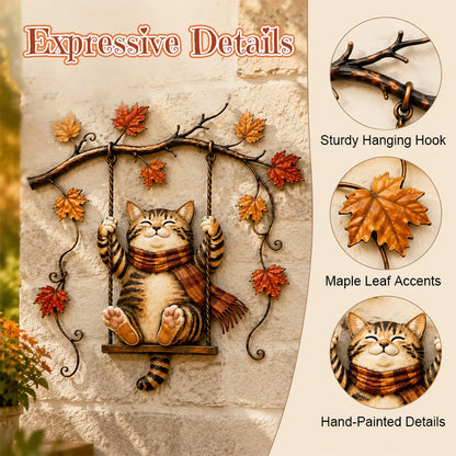 🍁Autumn Cat Metal Wall Decor🐱