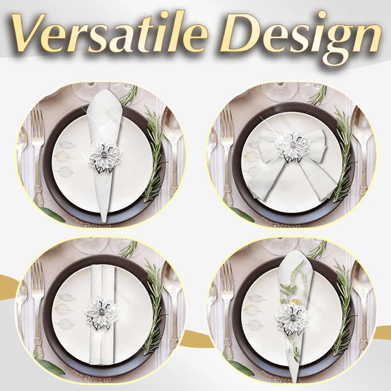 Servettringar med ihåliga blommor