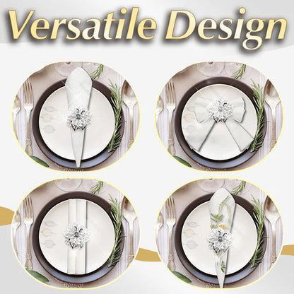 Servettringar med ihåliga blommor