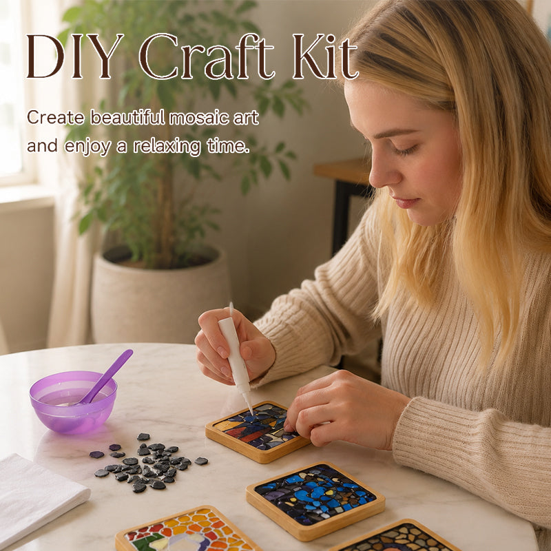 🎨DIY Mosaic Coaster Set – World-Famous Paintings Series: Handcrafted Creative Decal Artwork