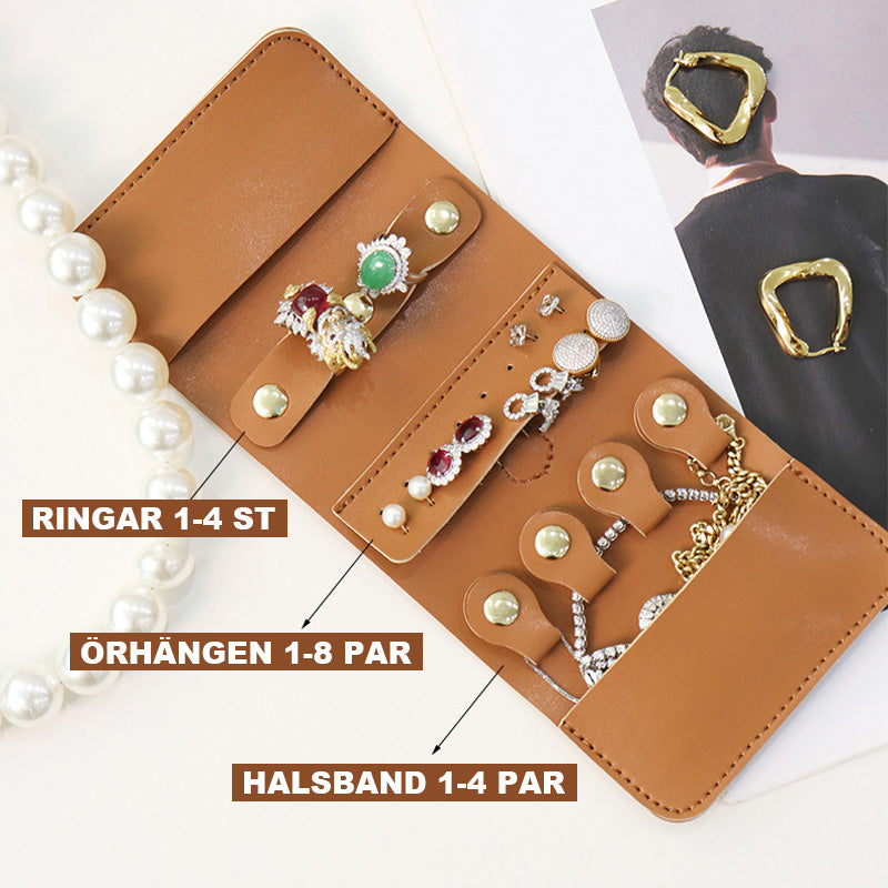 Bärbar resesmyckesväska/Portable travel jewelry bag