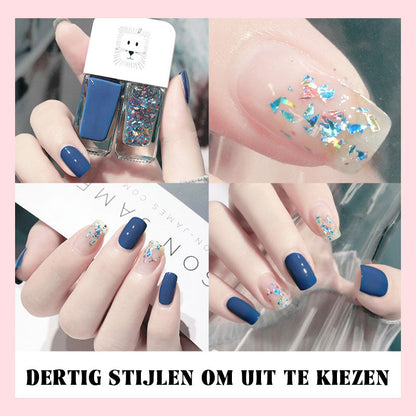 Avtagbart, bakningsfritt, snabbtorkande, långtidsverkande nagellack