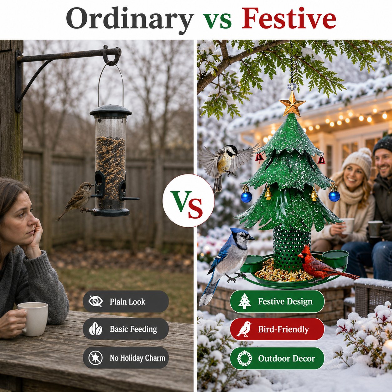 🐦Christmas Tree Bird Feeder 🎄 Festive Backyard Holiday Decor
