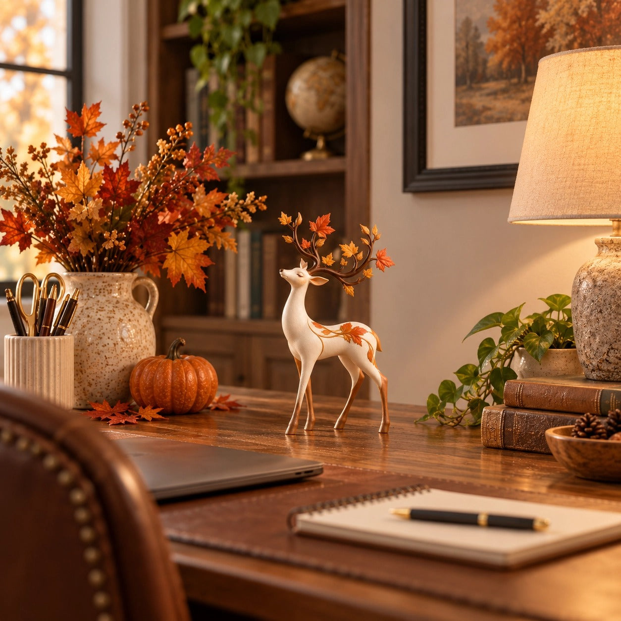 🍁Autumn Leaf Antler Deer Figurine🦌
