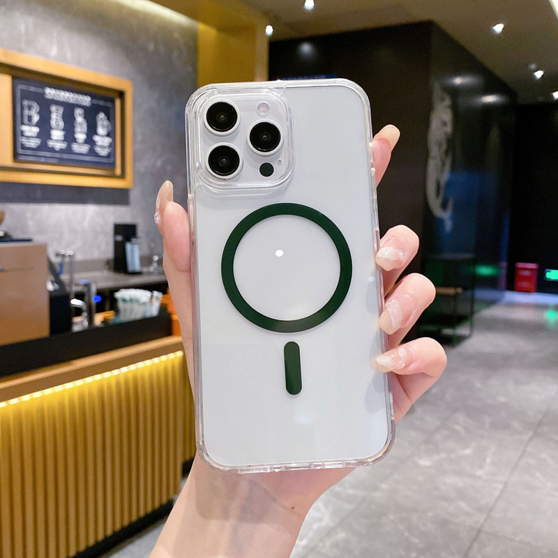 Transparent magnetiskt mobilskal med mjuka kanter