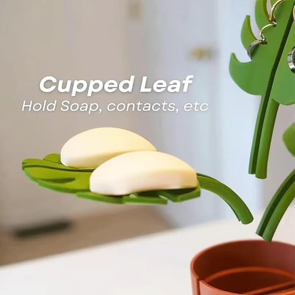 Spegel Monstera - badrumsorganisatör