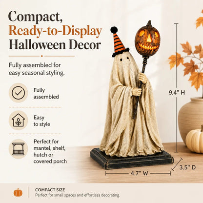 👻Lighted Vintage Ghost Figurine with Glowing Pumpkin Staff-🔥Buy 2 Get Free Shipping