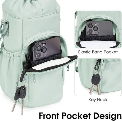 ✨Durable and waterproof💦Bottle holder sling bag with mobile phone pocket – cross-body bag
