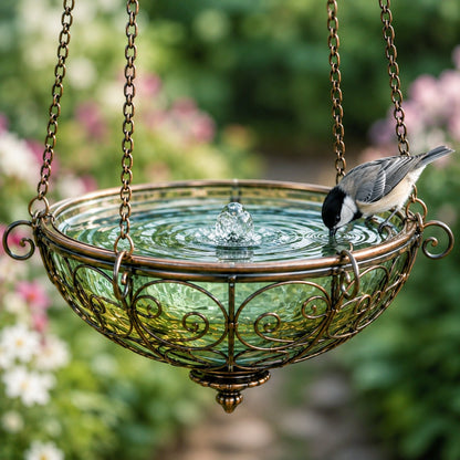 🎈🐦 Stained Glass Hot Air Balloon Bird Feeder — feed, sip, and perch all in one garden showpiece