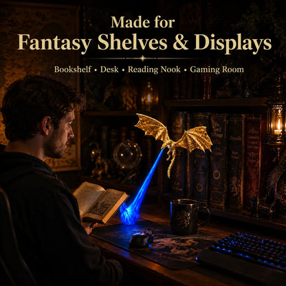 🐉 Dragon Bookshelf Nook Light — 3D Fire-Breathing Fantasy Shelf Decor 🔥