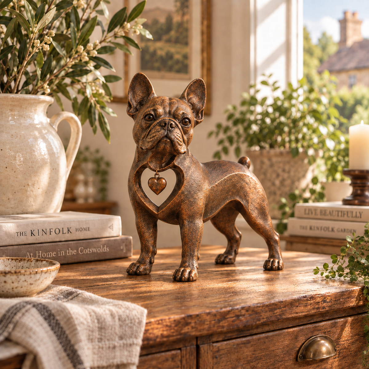 ⭐Classic Retro-Style French Bulldog Sculpture — Love at First Sight！