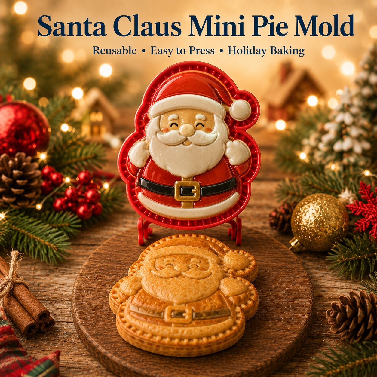 🎄8-Design Christmas Mini Pie Mold Collection| Reusable Embossed Molds