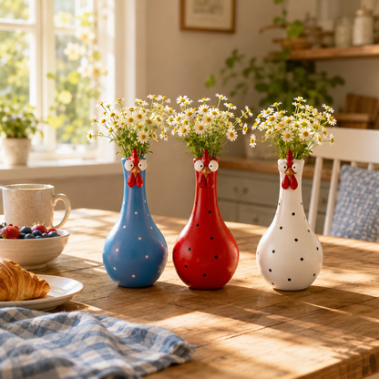 Cluck & Bloom-Whimsical Chicken Flower Vase