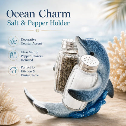 🐬Coastal Animal Salt & Pepper Shaker Holder Set