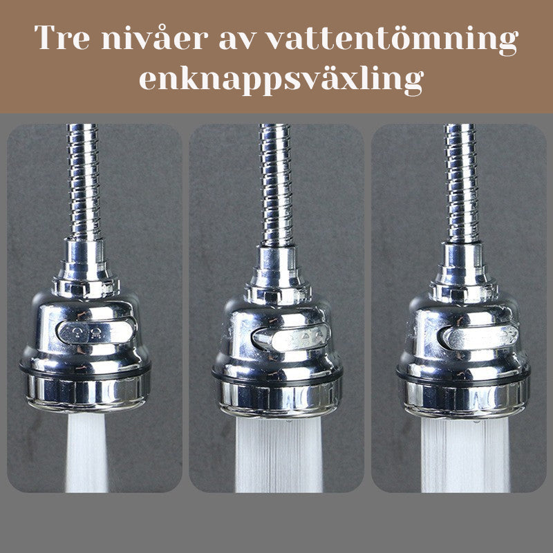 Kökskran förlängningsmunstycke med stänkskydd