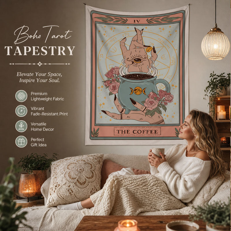 🌙 Bohemian Tarot Tapestry Wall Hanging