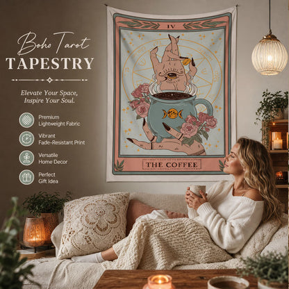 🌙 Bohemian Tarot Tapestry Wall Hanging
