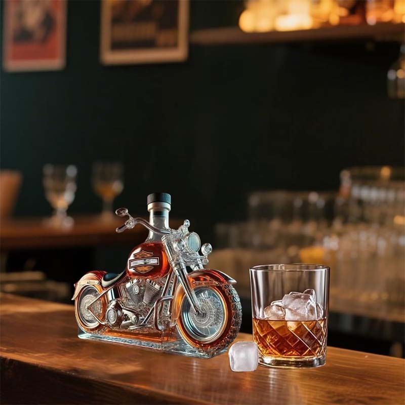 Creatieve Motorfiets Glazen Wijnfles