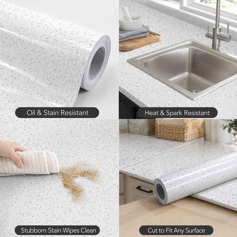 Marble Self-Adhesive Contact Paper - Waterproof & Oil-Proof Kitchen Backsplash & Countertop Decor