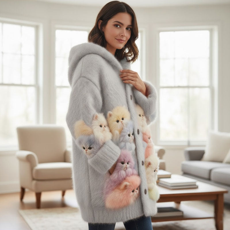 🐱 Nya Djurmönster 3D Tryckad Sweatshirt