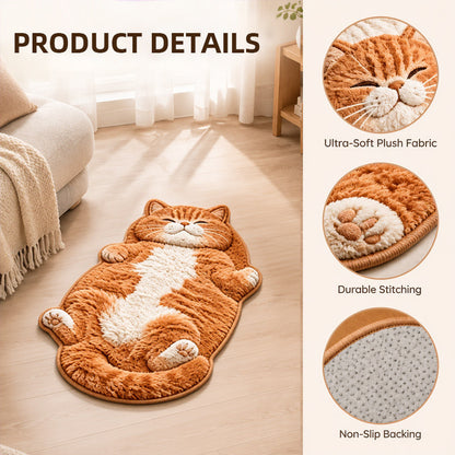 🐱Chubby tabby cat-shaped rug 🤎
