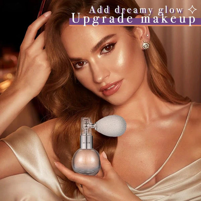 Uppiggande kroppsskimmer-glitter i en spray