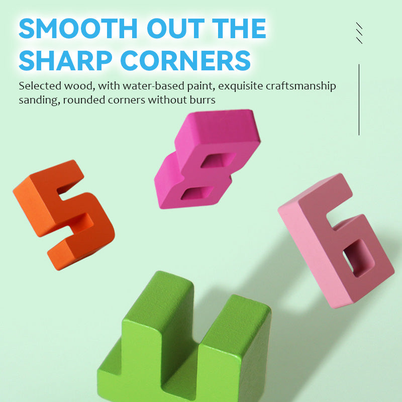 🌟 Antal staplingsblock i trä - Utforska siffrornas magi och väck kreativiteten