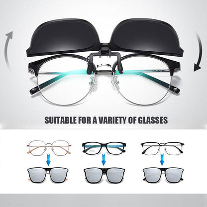 Nya polariserade clip-on solglasögon med uppfällbar desig