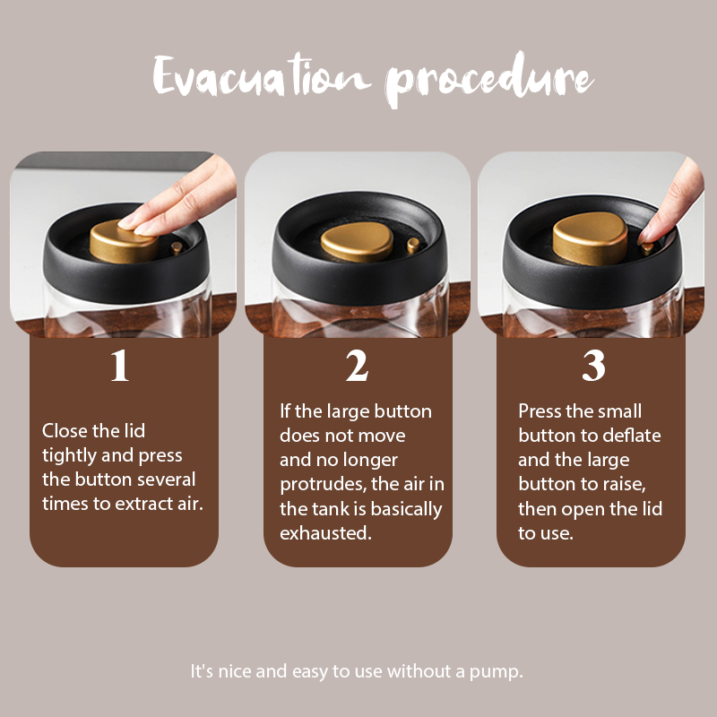 ☕ Vakuumförseglad Glasförvaringsburk | Skapad för kaffe, bevarar smaken längre ☕