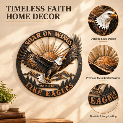 🦅“Soar on Wings Like Eagles” Christian Metal Wall Decor