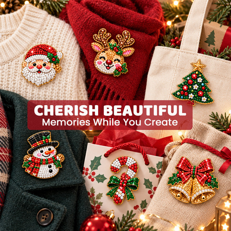 💎DIY Christmas Diamond Brooch Kit with 6 Designs