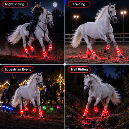 🐎LED Horse Leg Bands | High-Visibility Light-Up Bands for Night Riding