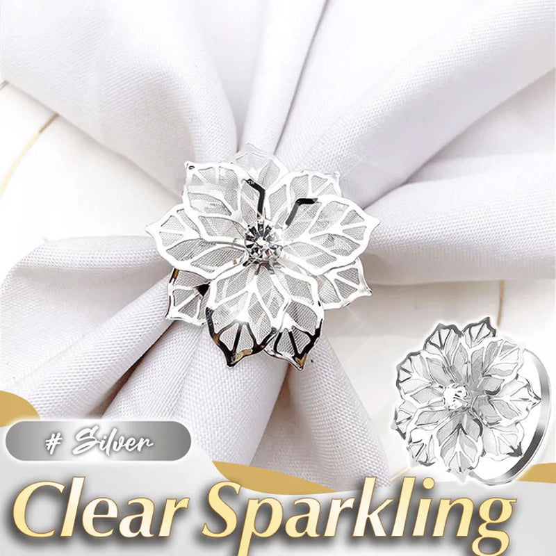 Servettringar med ihåliga blommor