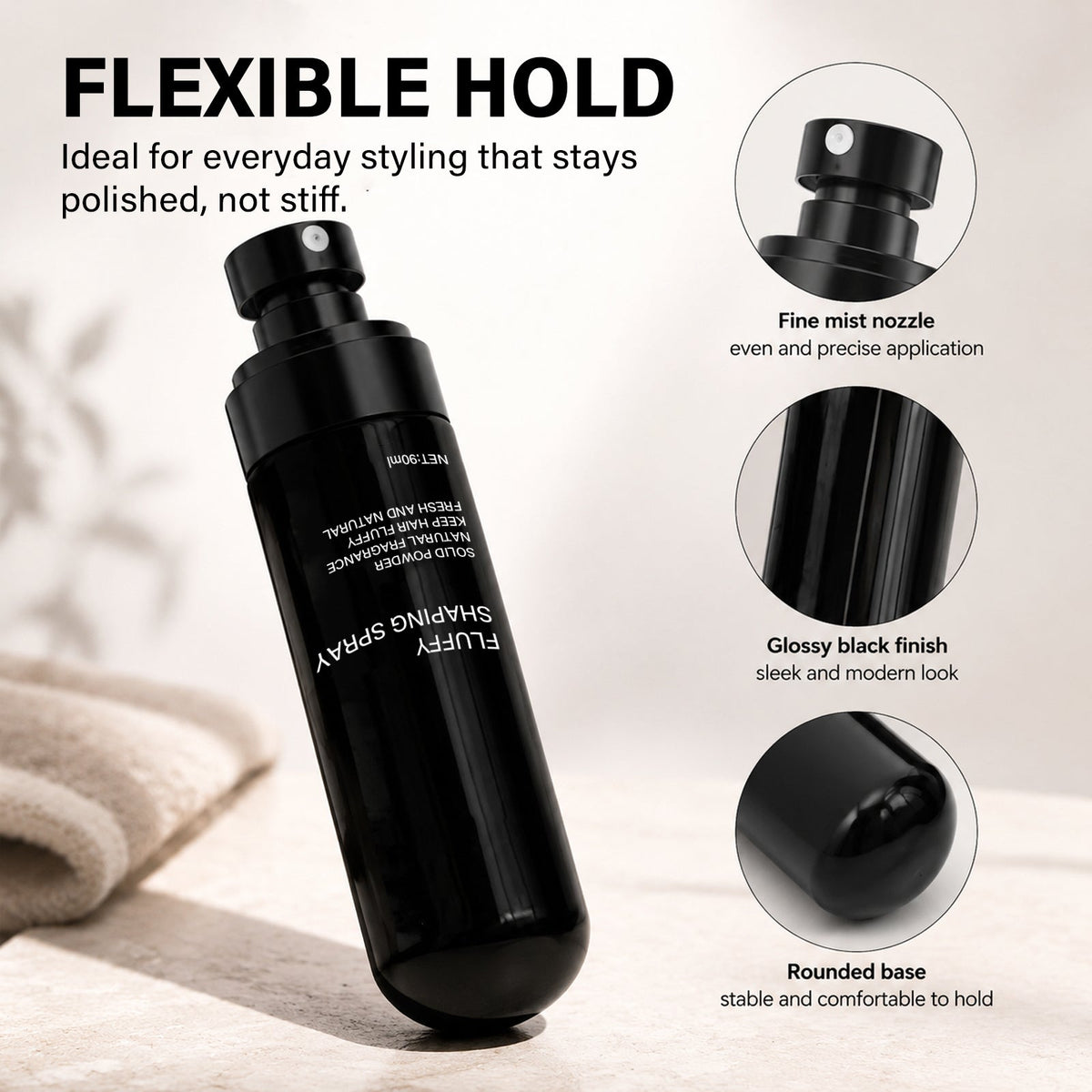 🍑Fluffy Volumizing Hair Shaping Spray, Long-Lasting Peach Scent Mist