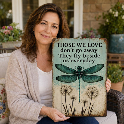 🦋 Dragonfly Memorial Metal Wall Art – A Thoughtful Sympathy Gift for Garden & Home
