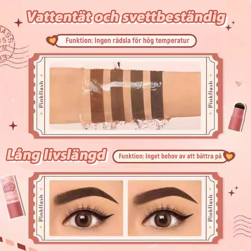 Dubbelanvänd hårfästepuder och ögonbrynspuder