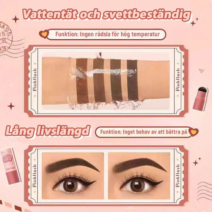 Dubbelanvänd hårfästepuder och ögonbrynspuder