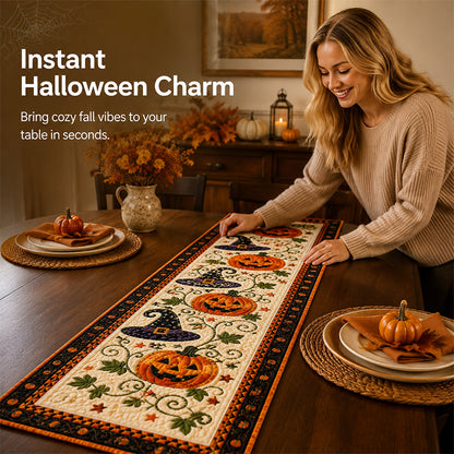 🎃 Halloween Quilted Table Runner – Cozy Fall Decor in Seconds