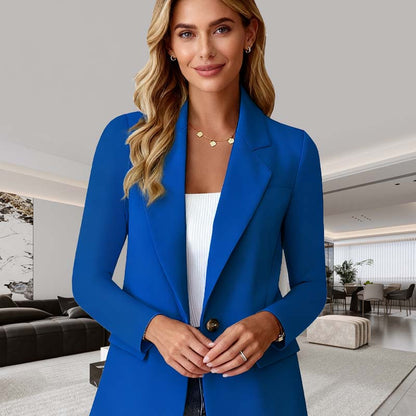 Höst Long Sleeve Solid Color Cardigan Blazer för Kvinner