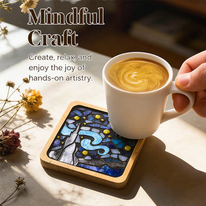 🎨DIY Mosaic Coaster Set – World-Famous Paintings Series: Handcrafted Creative Decal Artwork