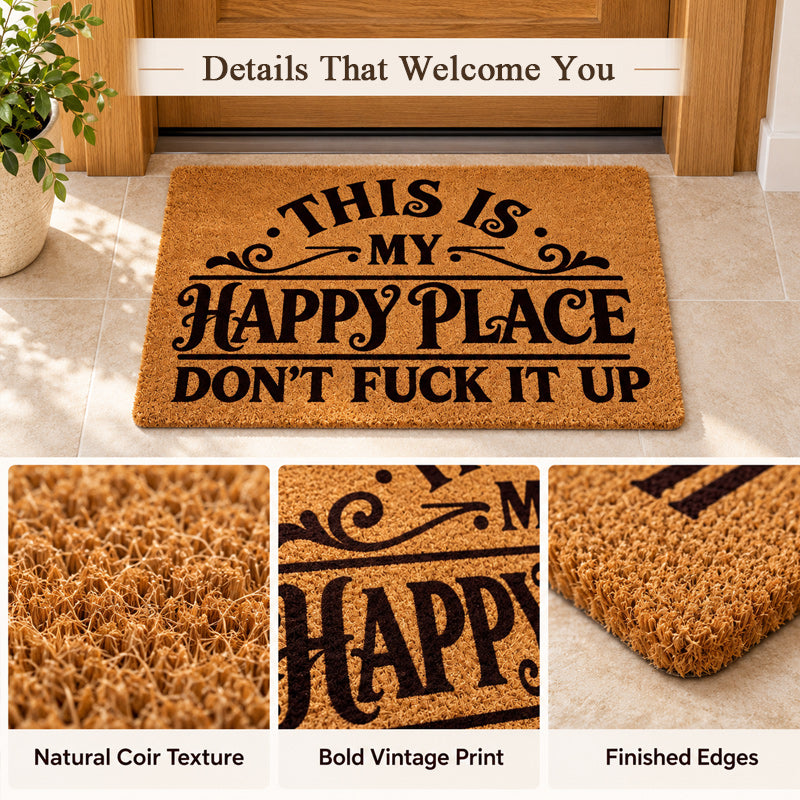 😏Happy Place Vintage Entryway Doormat