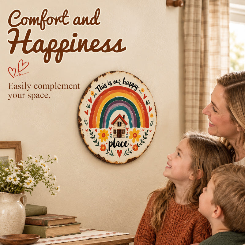 🌈Happy Little World Vintage Wall Sign