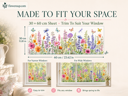 💐Colorful Floral Bouquet Window Sticker🖼️ Make Your Window Beautiful in Seconds! Cut to any size you like!