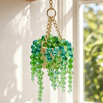Sun-Kissed Beaded Succulent Hanging Decoration