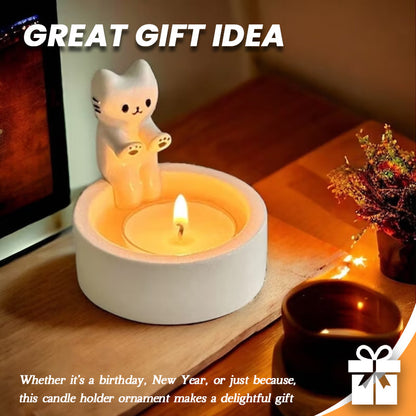 Valp Katt Kanin Tecknad Ljusstake Prydnadsföremål