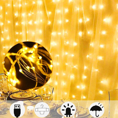 LED-gardinlampa i lädertråd