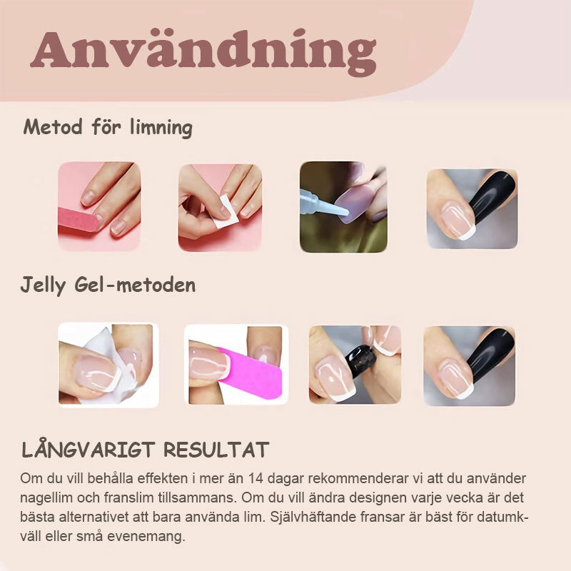 Påsättningsbara naglar med reliefkors nageldekorationer